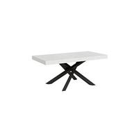 Table extensible 90x180/440 cm Volantis Frêne Blanc cadre Anthracite -