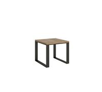 Table extensible 90x90/180 cm TecnoLibra Chêne Nature cadre Anthracite -