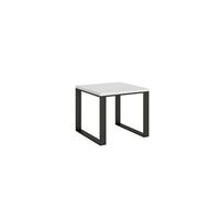 Table extensible 90x90/180 cm TecnoLibra Frêne Blanc cadre Anthracite -