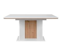 Finori Table extensible ARONA rectangulaire 10 personnes 160/200×76×90 cm Blanc/chêne artisan