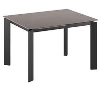 Table extensible Barret 170/270 x 90 cm en stratifié haute pression sur MDF, structure avec pieds en aluminium blanc et plateau rouille - Mobilier moderne
