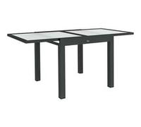 Outsunny Table extensible jardin 160x80x75 cm Aluminium gris foncé Plateau verre trempé