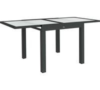 Table Extensible de Jardin Grande Taille dim. dšŠplišŠes 160 x 80 x 75 cm Aluminium Plateau Verre trempšŠ transparent
