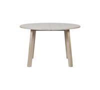 Table extensible en chêne blanc, ronde, 4 places, plateau 24 mm, 4 pieds carrés 6 cm - Woood, Sidney - Ø120/160/200, H74.3 cm