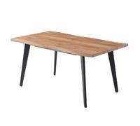 Table extensible en métal et plateau effet bois brut 6 à 8 places FOREST - L. 150 à 210 cm