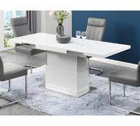 Vente-unique Table Extensible et relevable Lauria - 2 en 1 - MDF laqué - Blanc