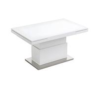 Table extensible et relevable LAURIA - 2 en 1 - MDF laqué - Blanc