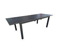 Table extensible - MELODIE - Aluminium époxy graphite - Plateau céramique 6 mm - 180/240 x 90 cm