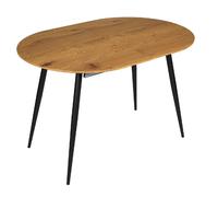 Table extensible ovale effet bois 4 à 6 places design rétro - L. 120 à 160 cm