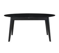 Table extensible rallonges intégrées ovale en bois noir L160-200 cm MARIK