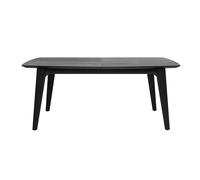 Table extensible rallonges intégrées rectangulaire en bois noir frêne L180-230 cm FIFTIES