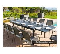 Table Extensible Rectangulaire Alu Piazza 10/12 Places Graphite Hespride Multicolore