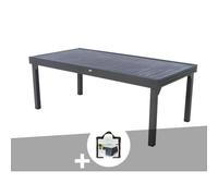 Table Extensible Rectangulaire Alu Piazza 10/12 Places Graphite + Housse - Hespéride Multicolore