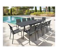 Table Extensible Rectangulaire Alu Piazza 6/10 Places Graphite Hespride Multicolore