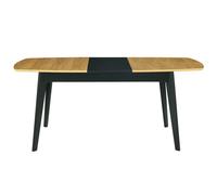 Table extensible rectangulaire bois et noir l140-180 cm meena