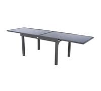 Hespéride Table de jardin PIAZZA extensible 10 places – Aluminium époxy, verre trempé Graphite