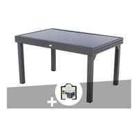 Table Extensible Rectangulaire En Verre Piazza 6/10 Places Gris Anthracite + Housse - Hespéride Multicolore