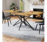 Table Extensible Salle a Manger 4 à 6 Personnes120 (160) x 80 cm, Table de petit-déjeuner, Plateau imitation noyer