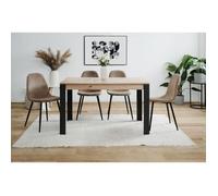 Table extensible - TOLOSA 80A - Décor chêne artisan / Noir - Rectangulaire - 6 / 8 personnes - 100-150 x 75 x 80 cm