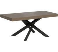Table extensible Volantis Premium grise tourterelle 120/224x90 cm avec pieds anthracite