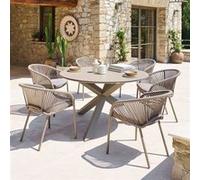 Table de jardin 6 places Oryon D130cm café - Hespéride