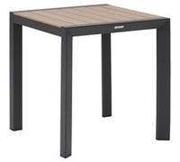 Table de jardin ÉVASION Effet bois Honey Graphite 2 places - Aluminium traité époxy, Lattes Hespéride