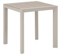 Table de jardin ÉVASION Effet bois Lin Argile 2 places - Aluminium traité époxy, Lattes Hespéride