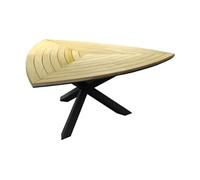 Table fixe - FERRONE - Aluminium graphite - Teck FSC 100% - 170 cm
