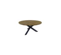 Table fixe - FERRONE - Aluminium graphite - Teck FSC 100% - ?ò150 cm