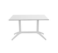 Table fixe Quatro Duo 120 x 80 cm Polypropylène usage extérieur - Plateau Blanc/piètement Blanc