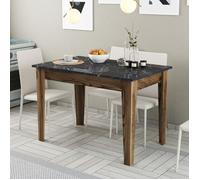 Table Fixe Zane Dmora, en Bois Nobilité Marron Noyer 110x72x75h cm