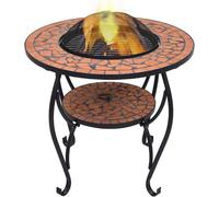 Table foyère en mosaïque, céramique et terre cuite, 68 cm. Radiateur de terrasse à gaz, foyer extérieur, radiateur de terrasse, table avec foyer