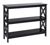 table giantex console table de canapé style industriel 100 x 33 x 80 CM avec 2 étagère de rangement pour salon, entrée ,couloir noir Noir G
