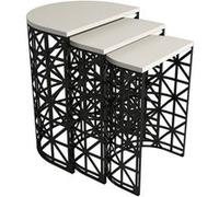 Table gigogne, 100 % aggloméré plaqué mélamine, couleur crèmeNoir 46x62x33 Noir G