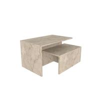 Table gigogne (2 pièces) en bois "Twins" 72 x 45 x 42 cm - Travertin