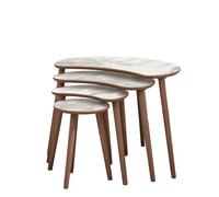 Table gigogne (4 pièces) en bois "Moon" 40 x 75 x 55 cm - Blanc
