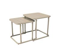 Table gigogne extérieure carrée en acier 45cm beige - Amélia