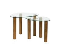 Table gigogne galet en verre trempé Clara (Lot de 2)