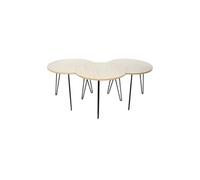 - Table gigogne pieds fils (Lot de 3) Beige et blanc