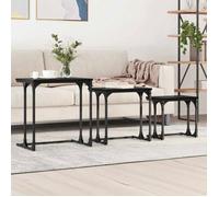 vidaXL Table basse gigogne 3 pcs Chêne noir 50.5 x 35 x 53 cm