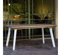 Table Harmony Extensible En Résine Blanc/Taupe Cm 160/240x100x74 D'Extérieur