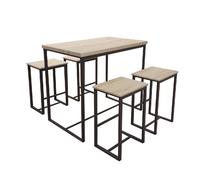 Table haute avec 4 tabourets industrielle Dock - Noir