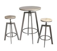 Table Mange Debout - HOME DECO FACTORY - Aria - 2 Tabourets Réglables