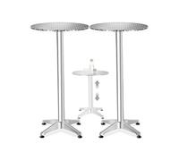 Table de bistrot - TECTAKE - table de café, frédéric, résistante aux intempéries, réglable, mdf, 67 x 67 x 70/110 cm - aluminium