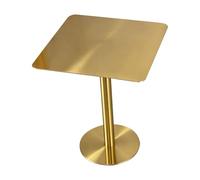 Table haute carrée en acier inoxydable，petite table d'appoint avec base | Table haute argentée/dorée Table de cocktail，Tables de bistrot hautes，pour restaurants，cafés(Gold,60x60x95cm)