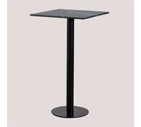 Table Haute Carrée Marbre (60x60 cm) Rocher NOIR