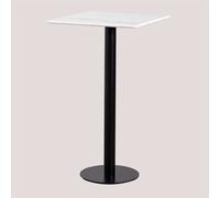 Table Haute Carrée Marbre (60x60 cm) Rocher NOIR