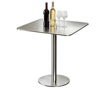 Table haute carrée pour bar à cocktails, pub, café, thé, table de bistro | Table de salle à manger à hauteur de comptoir de table de bar en acier inoxydable Table d'appoint haute(Square,60x60x105cm)