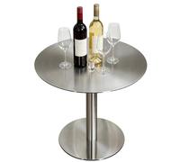 Table haute carrée pour bar à cocktails, pub, café, thé, table de bistro | Table de salle à manger à hauteur de comptoir de table de bar en acier inoxydable Table d'appoint haute(Round,70x70x105cm)