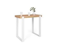 Table haute de bar PHOENIX bois et blanc 113 cm